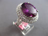 EXTRA LARGE 9.91CT DIAMOND & AAA RHODOLITE 18KT WHITE GOLD OVAL ENGAGEMENT RING