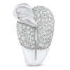 LARGE 1.58CT DIAMOND 14KT WHITE GOLD 3D MULTI ROW LOVE KNOT DOUBLE FUN RING