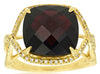 6.85CT DIAMOND & AAA GARNET 14KT YELLOW GOLD CUSHION & ROUND INFINITY LOVE RING
