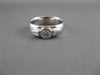 ESTATE DIAMOND 14K WHITE GOLD 3 STONE BEZEL ROUND ENGAGEMENT RING 5MM WIDE 20724