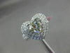 ESTATE LARGE 2.06CT WHITE & GREY TRILLION DIAMOND 18K WHITE GOLD ENGAGEMENT RING
