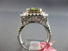 LARGE GIA 4.34CT WHITE PINK & BROWNISH GREEN DIAMOND 18KT WHITE & ROSE GOLD RING