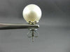 LARGE .60CT DIAMOND & AAA SOUTH SEA PEARL 18K WHITE GOLD 3D FLOWER STUD EARRINGS