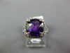 LARGE 3.66CT DIAMOND & AAA AMETHYST 14KT WHITE GOLD 3D CUSHION FILIGREE FUN RING
