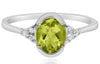 1.20CT DIAMOND & AAA LEMON QUARTZ 14K WHITE GOLD 3D OVAL & ROUND SEMI BEZEL RING