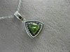 ESTATE .90CT DIAMOND & AAA PERIDOT 14K WHITE GOLD TRILLION HALO FLOATING PENDANT