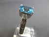 4.03CT DIAMOND & AAA BLUE TOPAZ 14KT WHITE GOLD CUSHION & ROUND ENGAGEMENT RING