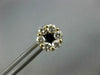 LARGE 1.98CT DIAMOND & AAA SAPPHIRE 14K YELLOW GOLD CLUSTER FLOWER EARRINGS 3059