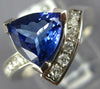 ESTATE WIDE 1.68CT DIAMOND & AAA TANZANITE 14KT WHITE GOLD 3D SWIRL RING #2454
