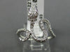 ESTATE LARGE .41CT DIAMOND & AAA RUBY 18KT WHITE GOLD 3D SNAKE SWIRL FUN RING