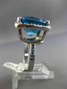 ESTATE EXTRA LARGE 10.20CT AAA BLUE TOPAZ 14K WHITE GOLD 3D SQUARE HALO FUN RING