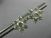 ESTATE LARGE 2.0CT DIAMOND 14KT WHITE GOLD FLOWER STAR SCREW BACK STUD EARRINGS