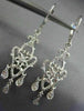 LARGE .33CT DIAMOND 14KT WHITE GOLD OPEN FILIGREE LEVER BACK CHANDELIER EARRINGS