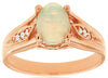 ESTATE 1.0CT DIAMOND & AAA OPAL 14KT ROSE GOLD 3D OVAL & ROUND CLASSIC FUN RING