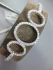 ESTATE 1.50CT DIAMOND 14KT WHITE GOLD 3D TRIPLE OVAL ADJUSTABLE LOVE BRACELET