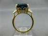ESTATE LARGE 4.05CT DIAMOND & AAA BLUE TOPAZ 14KT YELLOW GOLD FILIGREE FUN RING
