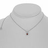 .36CT DIAMOND & AAA RUBY 14KT WHITE GOLD ROUND TEAR DROP SOLITAIRE LOVE NECKLACE