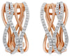 WIDE .58CT DIAMOND 14K ROSE GOLD 3D DOUBLE INFINITY CRISS CROSS HANGING EARRINGS