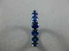 ESTATE 3.8CT AAA ROUND SAPPHIRE 14K WHITE GOLD ETERNITY WEDDING ANNIVERSARY RING