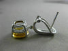 ESTATE 3.95CT DIAMOND & AAA CITRINE 14KT WHITE GOLD 3D CLIP ON HANGING EARRINGS