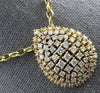 EXTRA LARGE 2.63CT DIAMOND 14K YELLOW GOLD ROUND CLUSTER TEAR DROP LOVE NECKLACE