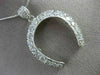 ESTATE LARGE PLATINUM 2.60CT DIAMOND 3D HORSESHOE LUCKY FLOATING PENDANT #21965