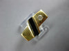 0.03 DIAMOND & AAA ONYX 14KT YELLOW GOLD 3D SOLITAIRE ETOILE CRISS CROSS FUN RING