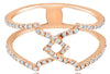 ESTATE .31CT DIAMOND 14KT ROSE GOLD CRISS CROSS GEOMETRICAL LOVE KNOT FUN RING