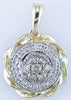 .31CT WHITE & CHOCOLATE FANCY DIAMOND 14K 2 TONE GOLD 3D FLOWER FLOATING PENDANT
