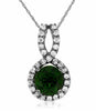 ESTATE 1.20CT DIAMOND & AAA RUSSALITE 14K WHITE GOLD ROUND INFINITY LOVE PENDANT