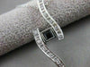 ESTATE .55CT DIAMOND & SAPPHIRE 14K WHITE GOLD LONG SWIRL PENDANT #34X12