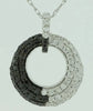 .53CT WHITE & BLACK DIAMOND 14KT WHITE GOLD GRADUATING JOURNEY FLOATING PENDANT