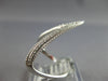 LARGE .26CT DIAMOND 14KT WHITE GOLD 3D 3 ROW CLASSIC V SHAPE TRIANGULAR FUN RING