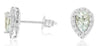 .99CT DIAMOND & AAA AQUAMARINE 14KT WHITE GOLD PEAR SHAPE & ROUND STUD EARRINGS
