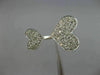 ESTATE WIDE .35CT DIAMOND 14KT WHITE GOLD 3D DOUBLE HEART MICRO PAVE LOVE RING