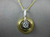 ESTATE LARGE DIAMOND BEZEL SOLITAIRE 14K 2 TONE GOLD HANGING DOMED PENDANT 11900