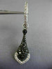 1.36CT WHITE & BLACK DIAMOND 14KT WHITE & BLACK GOLD 3D HEART TEAR DROP EARRINGS