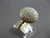 EXTRA LARGE .85CT DIAMOND 14K YELLOW GOLD 3D PAVE DOME SHAPE MULTI BEAD FUN RING