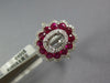 LARGE 1.76CT DIAMOND & AAA RUBY 18KT WHITE GOLD OVAL SEMI MOUNT ENGAGEMENT RING
