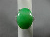 ESTATE LARGE .90CT DIAMOND & AAA JADE PLATINUM 3D FILIGREE LUCKY ENGAGEMENT RING