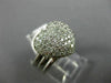 ESTATE WIDE .65CT DIAMOND 14KT WHITE GOLD 3D PAVE HEART PROMISE LOVE RING #671