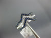 ESTATE .75CT DIAMOND & AAA SAPPHIRE 18KT WHITE GOLD V SHAPE STACKABLE FUN RING