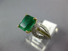 ESTATE 2.25CT WHITE & YELLOW DIAMOND & AAA EMERALD PLATINUM 3D ENGAGEMENT RING