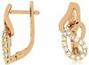 ESTATE .32CT DIAMOND 14KT ROSE GOLD 3D CLASSIC LOVE KNOT LEVERBACK EARRINGS