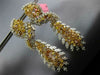 EXTRA LARGE 16.29CT WHITE & MULTI COLOR DIAMOND 18K 2 TONE GOLD HANGING EARRINGS