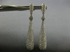 LARGE 4.74CT DIAMOND 14K WHITE GOLD ELONGATED TEAR DROP CLASSIC HANGING EARRINGS