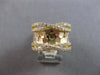 ESTATE LARGE .99CT DIAMOND 14KT YELLOW GOLD CRISS CROSS HAMMERED DESIGN FUN RING