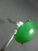 ESTATE LARGE .90CT DIAMOND & AAA JADE PLATINUM 3D FILIGREE LUCKY ENGAGEMENT RING