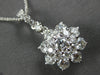 ESTATE LARGE 1.27CT DIAMOND 14KT WHITE GOLD FLOWER FILIGREE FUN FLOATING PENDANT