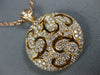 ESTATE LARGE 1.62CT DIAMOND 18KT ROSE GOLD 3D CIRCULAR OPEN FILIGREE PENDANT